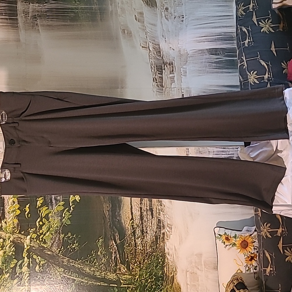 Riders by Lee Womens 8 Straight Slimming gray business casual soft dress pants